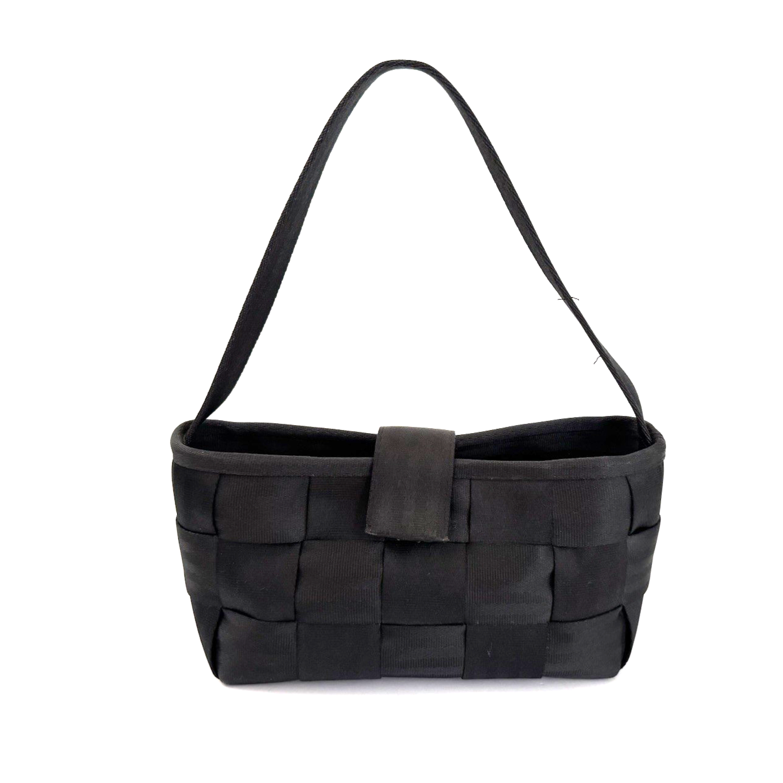 Woven Black Shoulder Bag For Women - Sleek Everyday Carry